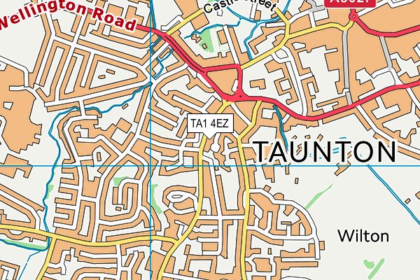 TA1 4EZ map - OS VectorMap District (Ordnance Survey)