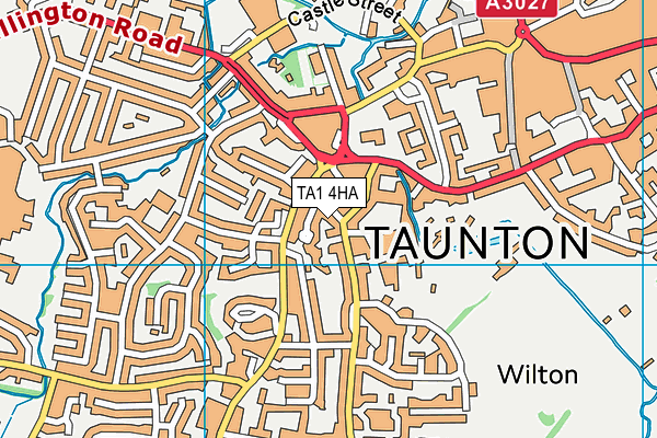 TA1 4HA map - OS VectorMap District (Ordnance Survey)