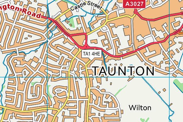 TA1 4HE map - OS VectorMap District (Ordnance Survey)