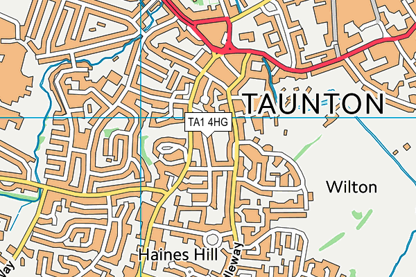 TA1 4HG map - OS VectorMap District (Ordnance Survey)