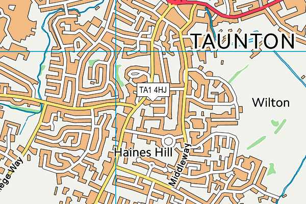 TA1 4HJ map - OS VectorMap District (Ordnance Survey)