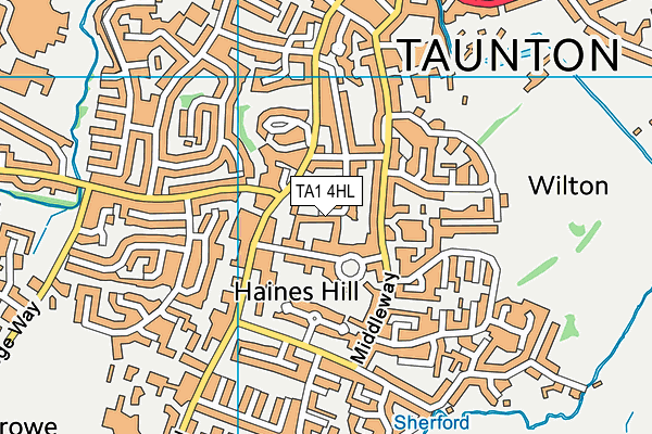 TA1 4HL map - OS VectorMap District (Ordnance Survey)