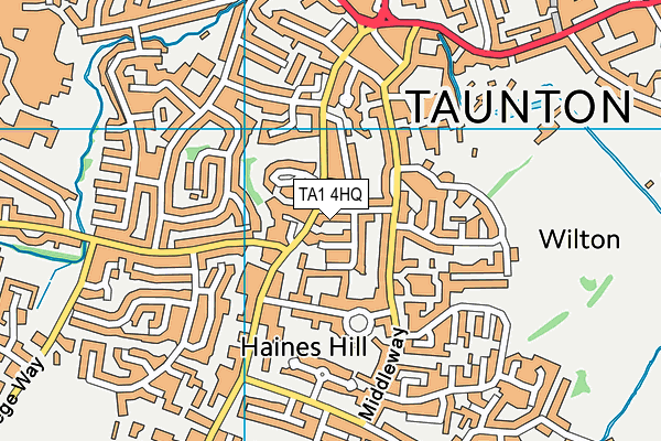 TA1 4HQ map - OS VectorMap District (Ordnance Survey)