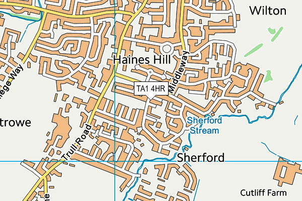 TA1 4HR map - OS VectorMap District (Ordnance Survey)