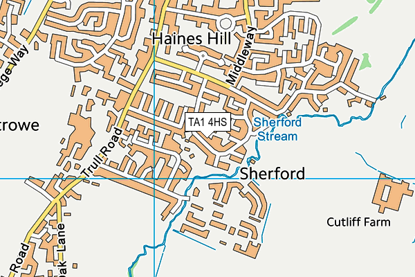 TA1 4HS map - OS VectorMap District (Ordnance Survey)