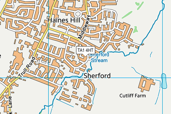 TA1 4HT map - OS VectorMap District (Ordnance Survey)