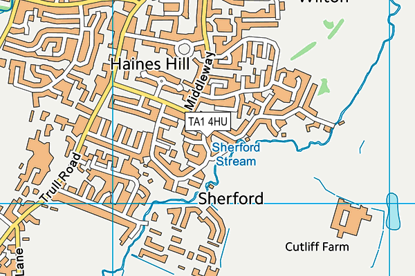 TA1 4HU map - OS VectorMap District (Ordnance Survey)