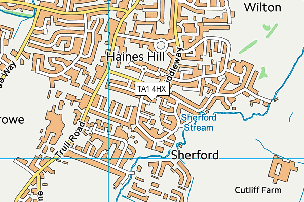 TA1 4HX map - OS VectorMap District (Ordnance Survey)