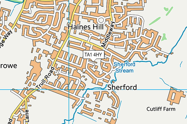 TA1 4HY map - OS VectorMap District (Ordnance Survey)