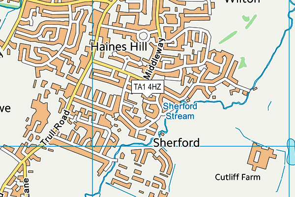 TA1 4HZ map - OS VectorMap District (Ordnance Survey)