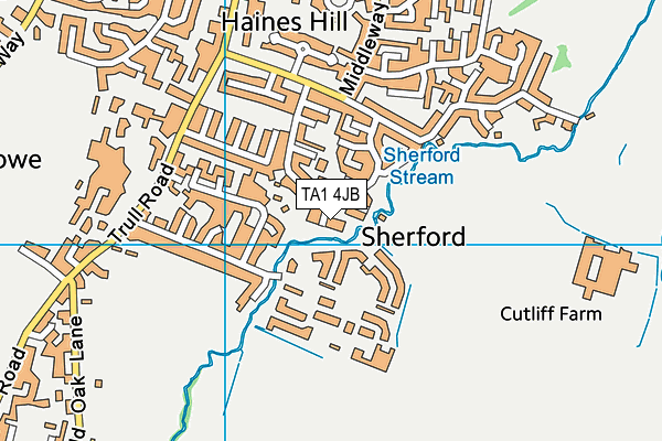 TA1 4JB map - OS VectorMap District (Ordnance Survey)