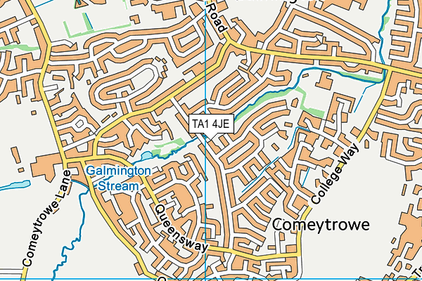 TA1 4JE map - OS VectorMap District (Ordnance Survey)