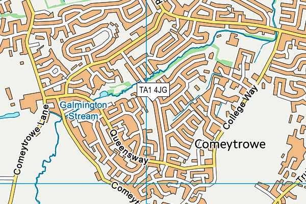 TA1 4JG map - OS VectorMap District (Ordnance Survey)