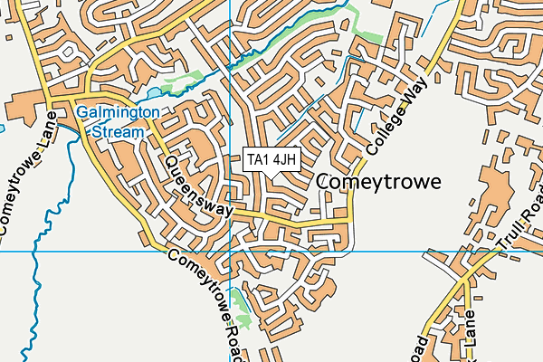 TA1 4JH map - OS VectorMap District (Ordnance Survey)