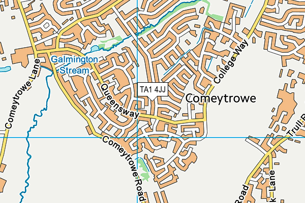 TA1 4JJ map - OS VectorMap District (Ordnance Survey)