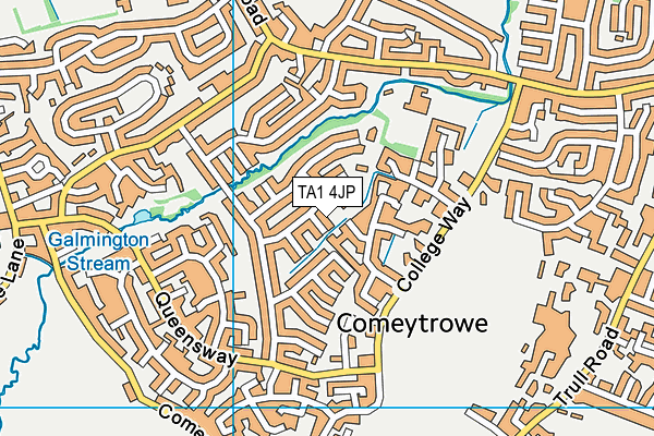 TA1 4JP map - OS VectorMap District (Ordnance Survey)