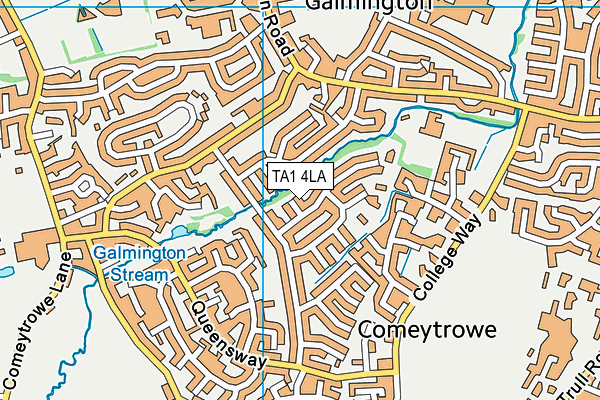 TA1 4LA map - OS VectorMap District (Ordnance Survey)