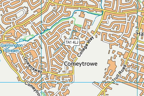 TA1 4LJ map - OS VectorMap District (Ordnance Survey)