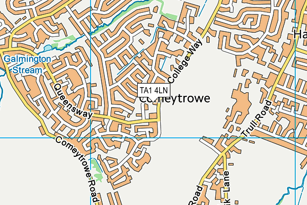 TA1 4LN map - OS VectorMap District (Ordnance Survey)