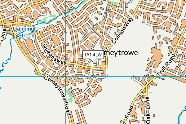 TA1 4LW map - OS VectorMap District (Ordnance Survey)