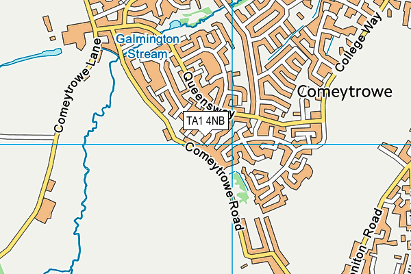 TA1 4NB map - OS VectorMap District (Ordnance Survey)