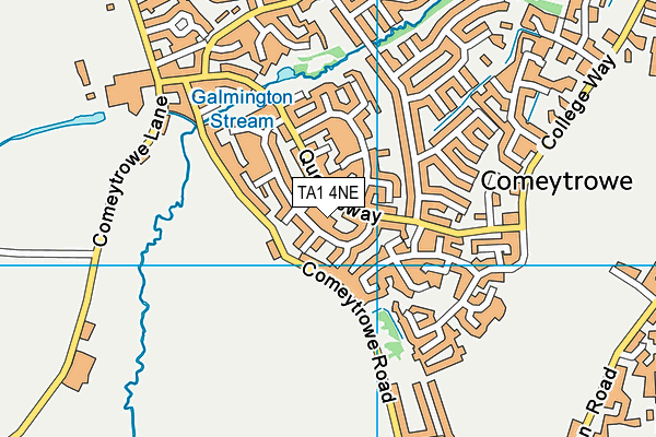 TA1 4NE map - OS VectorMap District (Ordnance Survey)