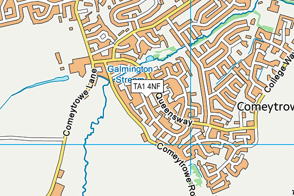 TA1 4NF map - OS VectorMap District (Ordnance Survey)