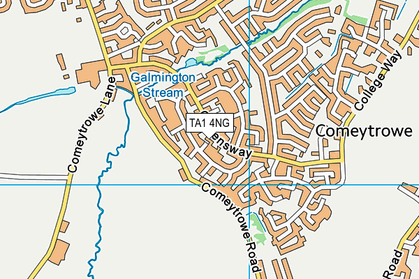 TA1 4NG map - OS VectorMap District (Ordnance Survey)