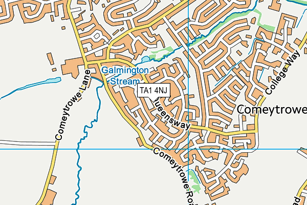 TA1 4NJ map - OS VectorMap District (Ordnance Survey)