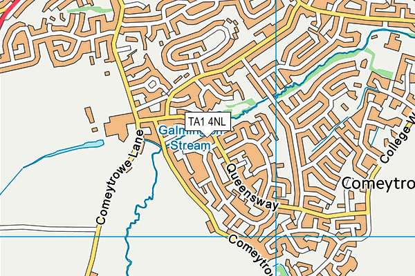 TA1 4NL map - OS VectorMap District (Ordnance Survey)