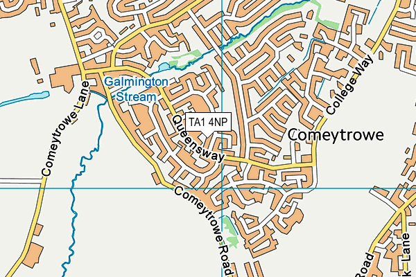 TA1 4NP map - OS VectorMap District (Ordnance Survey)