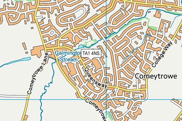 TA1 4NS map - OS VectorMap District (Ordnance Survey)