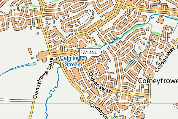 TA1 4NU map - OS VectorMap District (Ordnance Survey)
