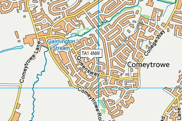 TA1 4NW map - OS VectorMap District (Ordnance Survey)