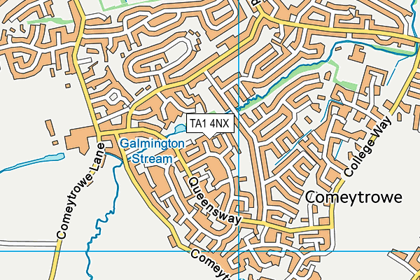 TA1 4NX map - OS VectorMap District (Ordnance Survey)