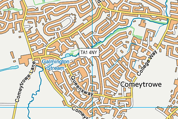 TA1 4NY map - OS VectorMap District (Ordnance Survey)