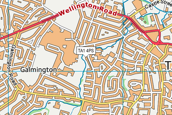 TA1 4PS map - OS VectorMap District (Ordnance Survey)