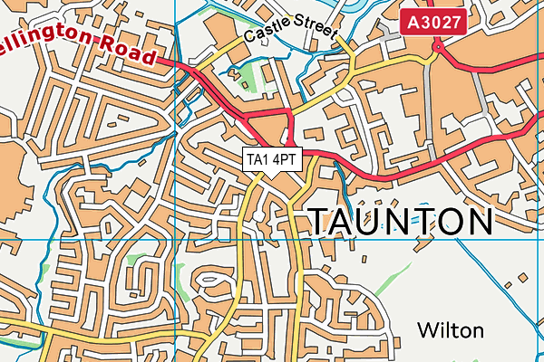 TA1 4PT map - OS VectorMap District (Ordnance Survey)