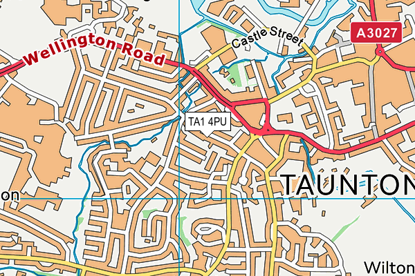 TA1 4PU map - OS VectorMap District (Ordnance Survey)