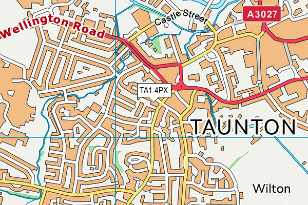 TA1 4PX map - OS VectorMap District (Ordnance Survey)