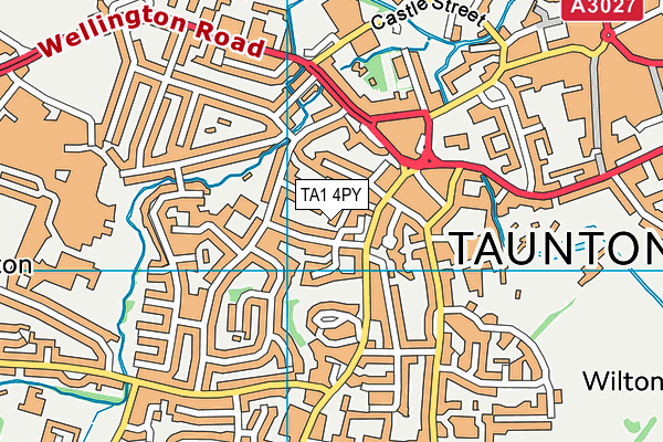 TA1 4PY map - OS VectorMap District (Ordnance Survey)