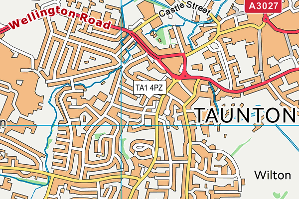 TA1 4PZ map - OS VectorMap District (Ordnance Survey)