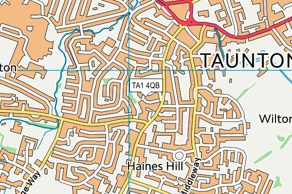 TA1 4QB map - OS VectorMap District (Ordnance Survey)