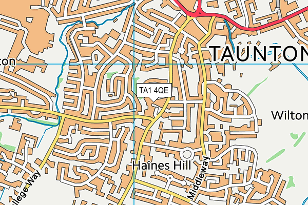 TA1 4QE map - OS VectorMap District (Ordnance Survey)