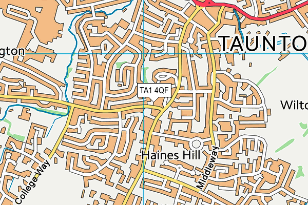 TA1 4QF map - OS VectorMap District (Ordnance Survey)