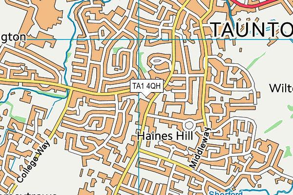 TA1 4QH map - OS VectorMap District (Ordnance Survey)