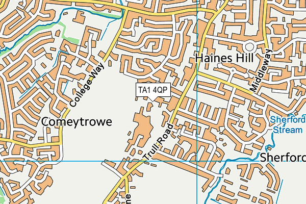 Taunton Cssc Sports & Leisure (Closed) map (TA1 4QP) - OS VectorMap District (Ordnance Survey)