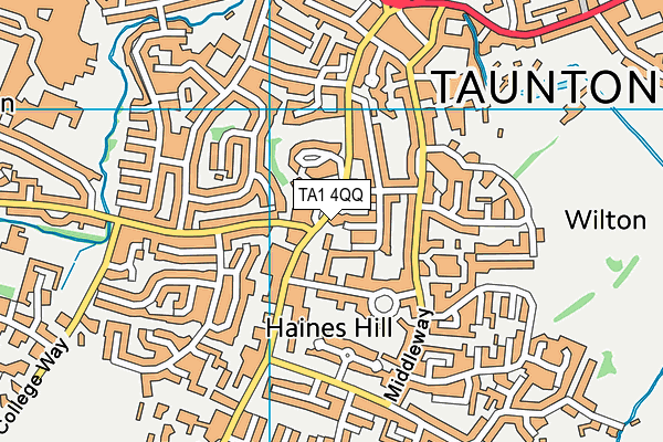 TA1 4QQ map - OS VectorMap District (Ordnance Survey)