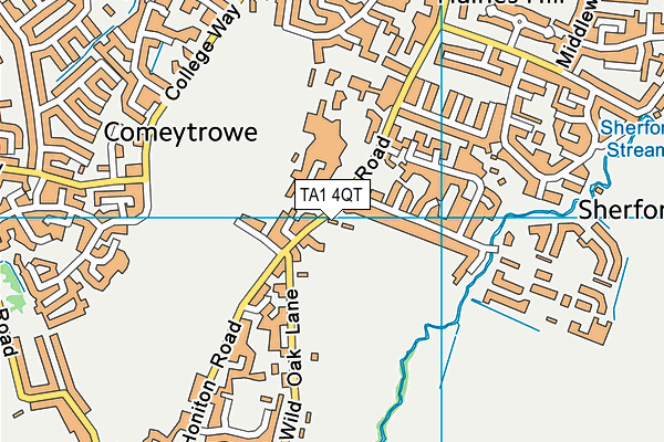 TA1 4QT map - OS VectorMap District (Ordnance Survey)