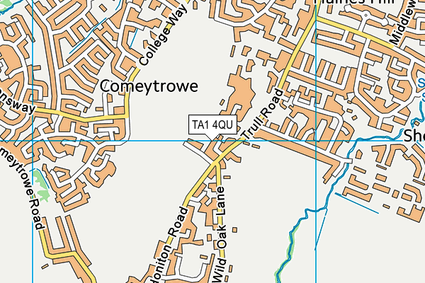 TA1 4QU map - OS VectorMap District (Ordnance Survey)